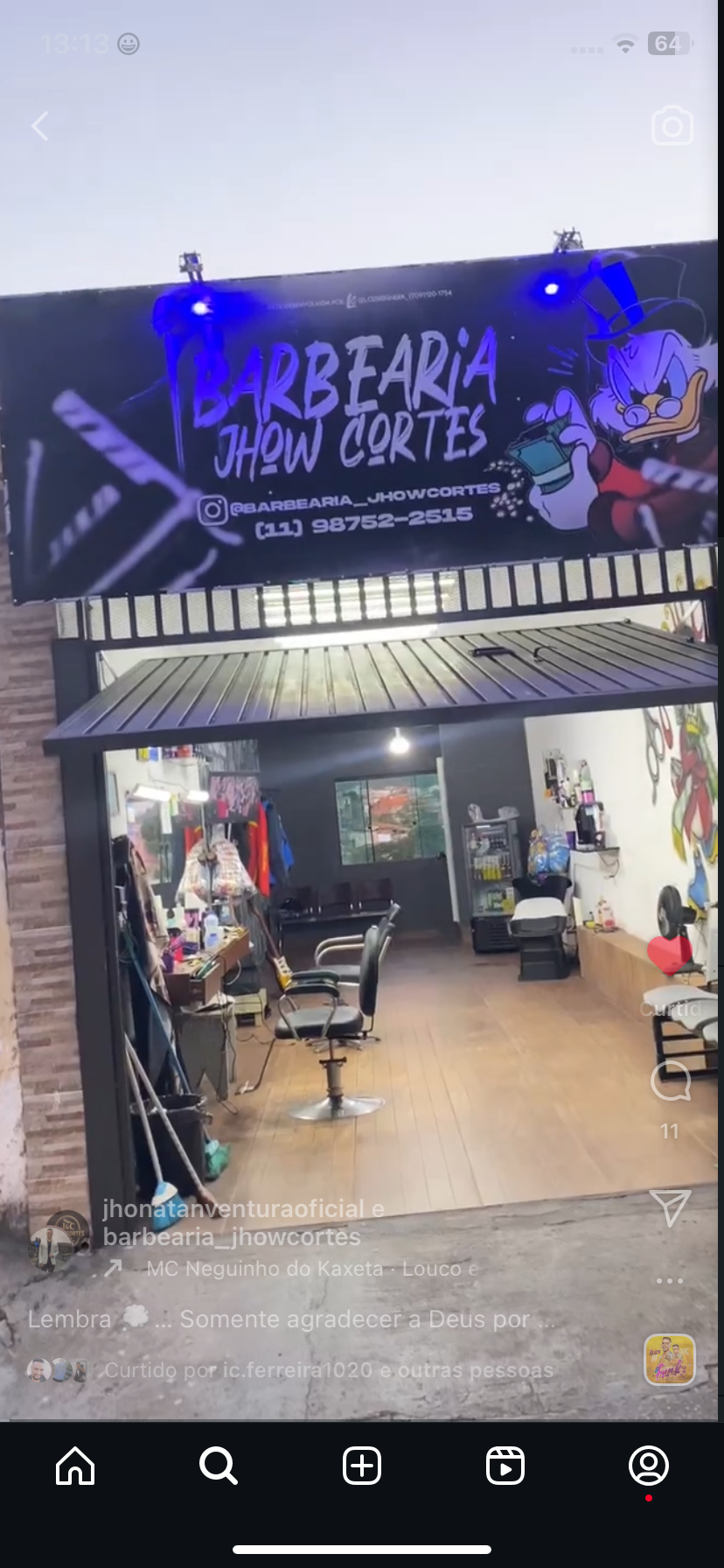 Fachada da barbearia